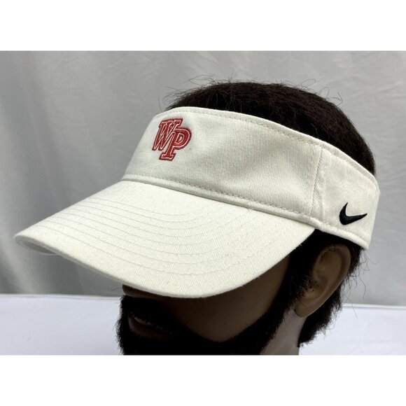 word press WP red embroidery Nike white golf tennis visor black swoosh - Picture 10 of 10